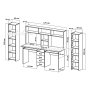 Бюро 175см. с надстройка за двама,4 чекмеджета,2 клавиатури и 2 етажерки с плавни врати(код-0934), снимка 6