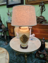 Прекрасна голяма антикварна белгийска порцеланова нощна лампа 