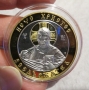 Сребърна инвестиционна монета  чисто сребро 999/1000 с 24к- Исус Христос Вседържател, 40 мм, снимка 1