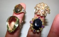 Сребърни пръстени с натурални минерали подходящи за подарък , снимка 1