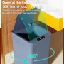Кош за отпадъци боклук с автоматичен сензор за отваряне и затваряне, снимка 2