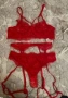 Нов червен сет дамско бельо от 3части, снимка 5