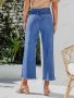 Свободни прави дамски дънки с висока талия, снимка 4