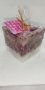 Свещ Роза куб , снимка 1 - Ръчно изработени сувенири - 40303512