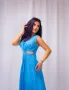 Елегантна синя дамска рокля, снимка 2