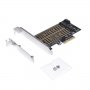 Адаптер M2 SSD NVMe+SATA (M-key+B-key) to PCI Express 3.0 4x adapter, снимка 1 - Кабели и адаптери - 35731532