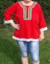 Дамска фолклорна риза червена, снимка 4