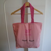 Нова розова плажна / пазарска чанта "Lancome" / Ланком, шопинг, дамска, чантичка, торба, плаж, пазар, снимка 6 - Чанти - 41371878