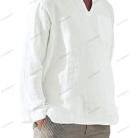 Мъжка ежедневна риза с V-образно деколте и дълъг ръкав, 7цвята - 023, снимка 5 - Ризи - 39731656