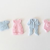 Бебешки дрехи дрешки боди ромпър рокля блуза силиконов молд форма фондан декор украса, снимка 3 - Форми - 40063118
