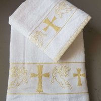 Кърпа  за кръщане модел " Ангели ", снимка 1 - Подаръци за кръщене - 8772612