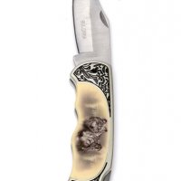 Джобен нож с изображение на Вълк, снимка 3 - Ножове - 40082543