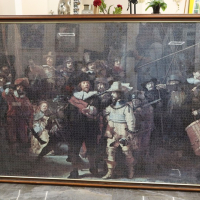 Огромен Пъзел картина The Night Watch (Нощна стража) с рамка и стъкло 162/112см, снимка 8 - Картини - 44783881