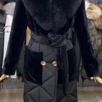 Дамско луксозно палто кашмир вълна и лисица код 354, снимка 1 - Палта, манта - 39712829
