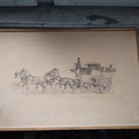 Картина с каляска и коне, снимка 3 - Картини - 41268614