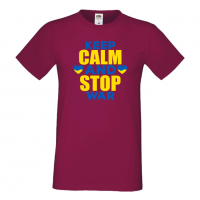 Мъжка тениска KEEP CALM AND STOP WAR Украйна, спрете войната, подкрепям Укркайна,, снимка 3 - Тениски - 36123846