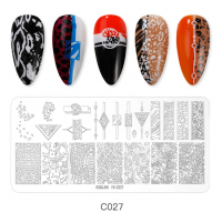 Метални щампи 38 модела / шаблони за печат за нокти ROSALIND, снимка 9 - Продукти за маникюр - 36226358