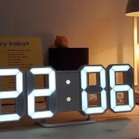 Настолен 3D LED Часовник – час, дата, температура - USB, светещ, снимка 1 - Стенни часовници - 41570124