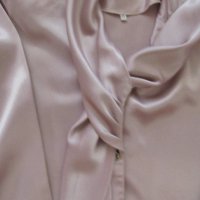  Дамска блуза сатен цвят пепел от рози, размер XL, снимка 6 - Блузи с дълъг ръкав и пуловери - 34095522