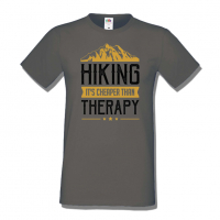 Мъжка тениска Hiking It's Cheaper Than Therapy,Къмпинг,Планина,Изненада,Подарък,Поход,Връх,Хижа,, снимка 7 - Тениски - 36351931