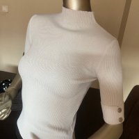 Бяла блуза рипс - поло !, снимка 6 - Блузи с дълъг ръкав и пуловери - 42402144