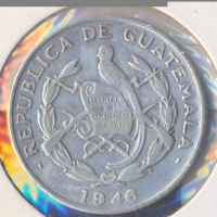 Гватемала 1/4 кетцал 1946 година, сребърна, гр.8,30, снимка 2 - Нумизматика и бонистика - 44745116