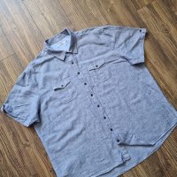 Страхотна мъжка ленена риза DRESSMANN размер 2XL, снимка 4 - Ризи - 41683158