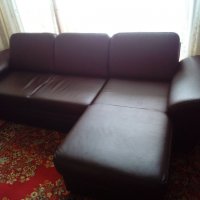 Ъглов кожен диван , снимка 2 - Дивани и мека мебел - 34202858