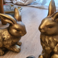  Порцеланови Великденски зайци, ръчно рисувани., снимка 4 - Статуетки - 36359420
