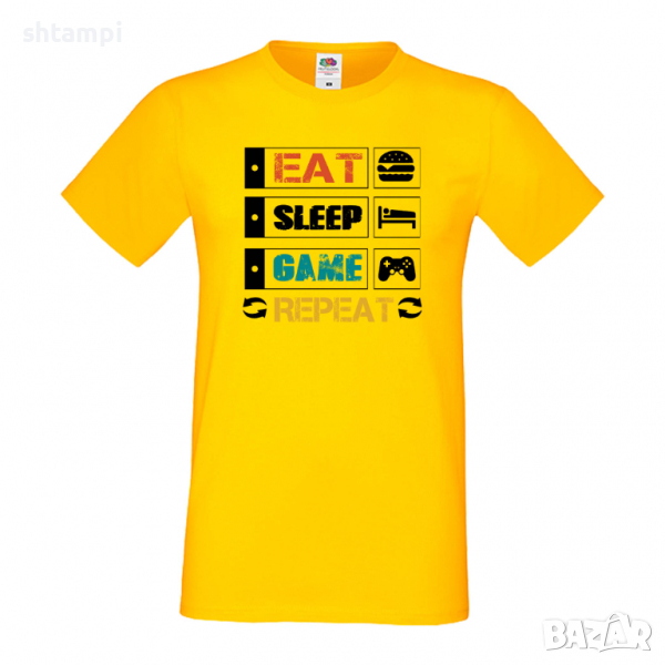 Мъжка тениска Game 2,Eat,Sleep,Game,Anime,Repeat,Ядене,Спане,Геймс,Подарък,Повторение,Празник,Игри, снимка 1