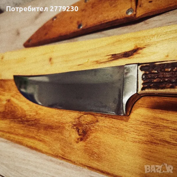 Ловен нож много масивен с дръжка от рог на Елен. Нов!, снимка 1