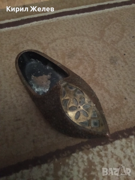 Пепелник месингов обувка 27063, снимка 1