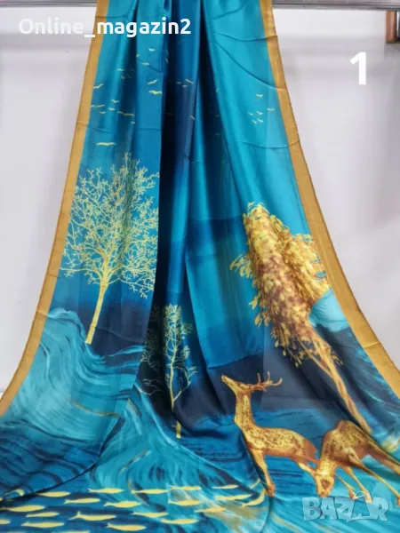 Дамски красив сатенен шал , снимка 1