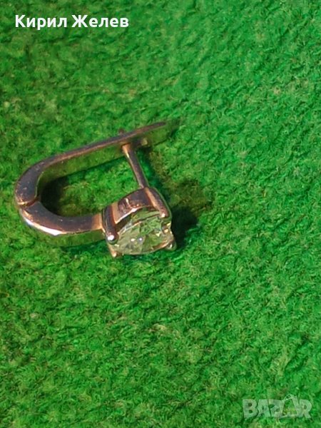 СКЪПОЦЕННА СРЕБЪНА ОБЕЦА РОДИРАНО СРЕБРО 925 с ФАСЕТИРАН ЦИРКОН и АНГЛИЙСКО ЗАКОПЧАВАНЕ 28563, снимка 1