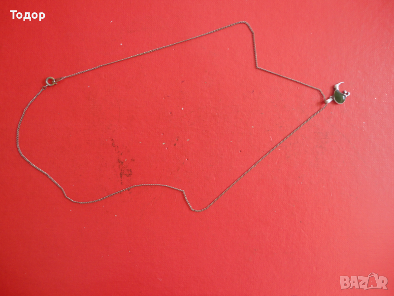 Сребърно колие птица с камъни 925, снимка 1