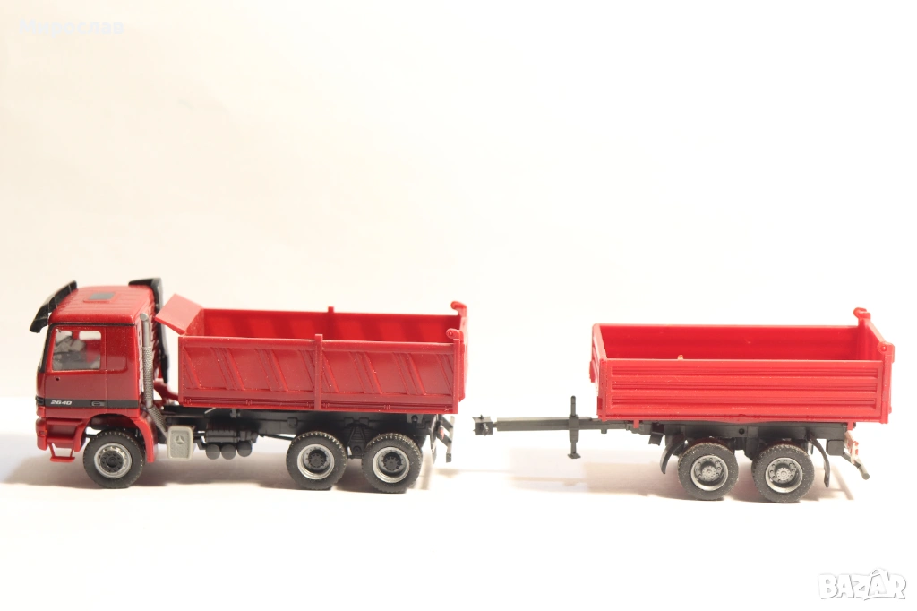 HERPA H0 1/87 MERCEDES ACTROS САМОСВАЛ ГОНДОЛА КАМИОН, снимка 1