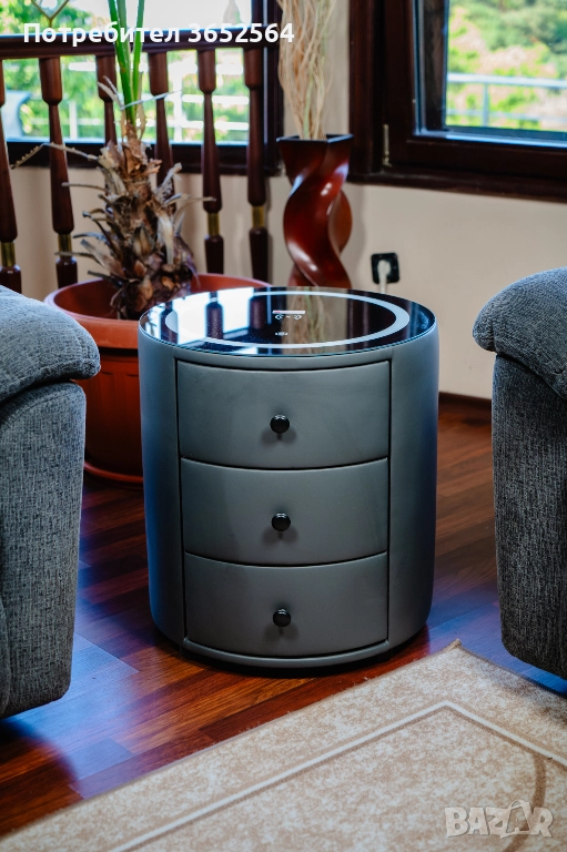 Смарт Шкаф SPHERE - безжично зареждане, Bluetooth стерео тонколона 20W, USB-A & USB-C, LED, снимка 1