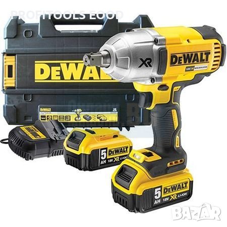 Гайковерт акумулаторен DeWALT DCF899P2 с безчетков двигател с 2 батерии и зарядно, 18 v , снимка 1