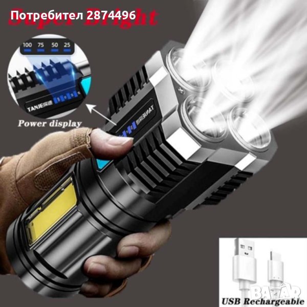 Мощен LED фенер , снимка 1