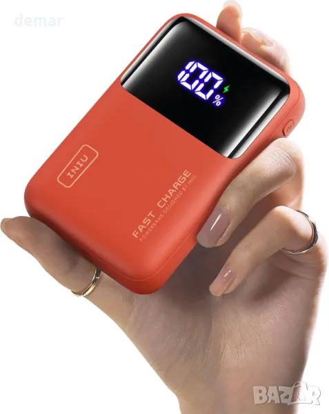 Външна батерия INIU Power Bank, 20000mAh 65W ултра малка USB C за лаптоп и телефон, оранжева, снимка 1