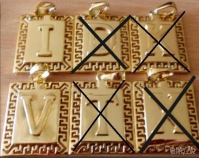 Плочки-висулки за колие от 14к попълнено злато 10 лв., снимка 1