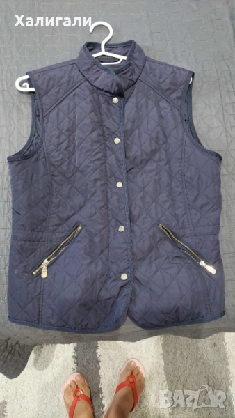 Елекq тънка грейка Зара Zara, тъмносин, втален, размер L, снимка 1