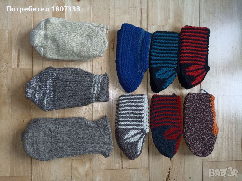 Вълнени ръчно плетени чорапи и терлици, снимка 1