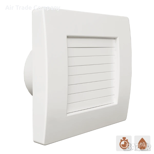 QA/ Ø120HT – Битов вентилатор с автоматични жалузи, таймер и датчик за влага, снимка 1