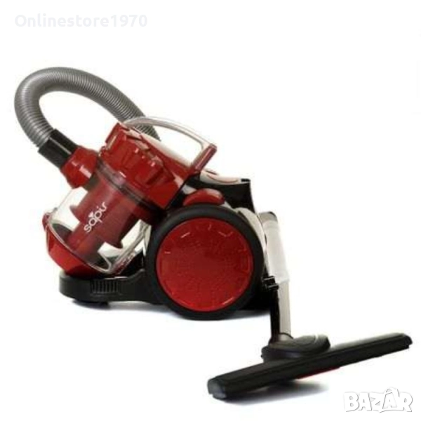 Прахосмукачка без торба SAPIR SP 1001 AM, 700W, Циклон, Енергиен клас А, Приставки, Червена, черно, снимка 1