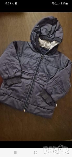 3-4г 104см Яке подходящо за пролет и есен Материя шушлек Цвят тъмно синьо Без следи от употреба, снимка 1