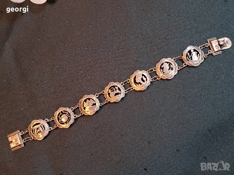 египетска сребърна гривна уникат , снимка 1