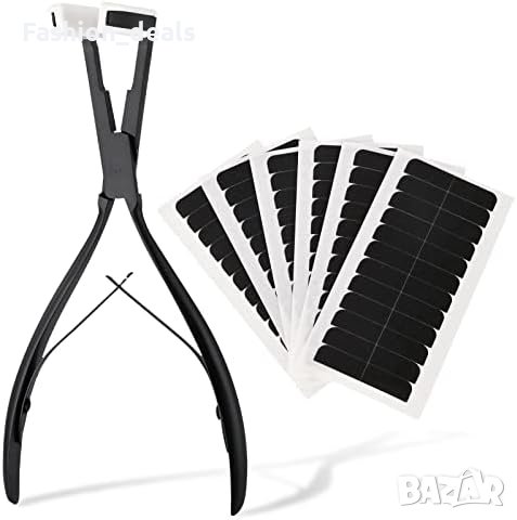 Нов Комплект 72бр. Фиксиращи ленти за удължаване на косата и клещи за запечатване, снимка 1