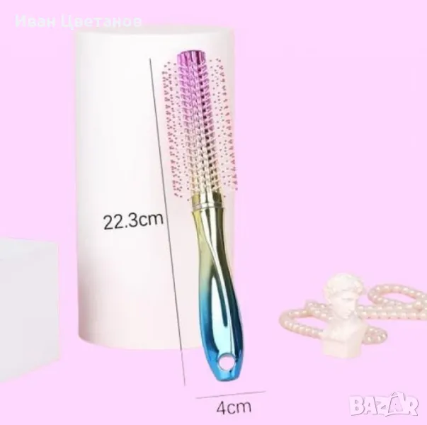 Четка за разплитане на коса - със стилна и елегантна дръжка, снимка 1