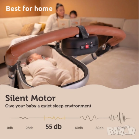 Автоматична бебешка люлка ZAZU Robby, снимка 8 - За бебешки колички - 52362810